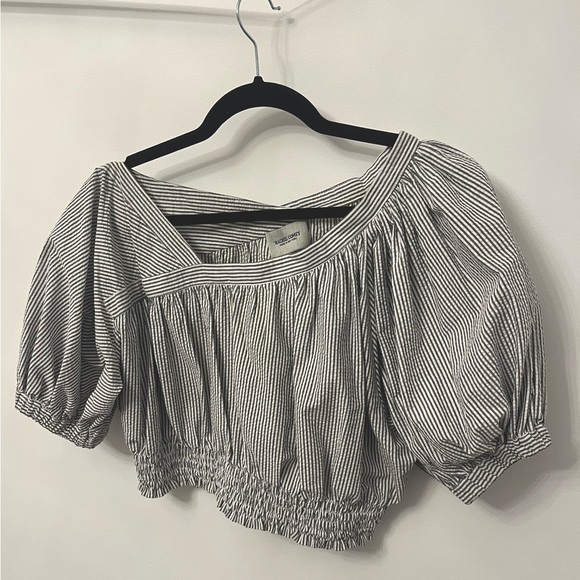 Rachel Comey Delirium top puff-sleeve seersucker// off the shoulder// size M - Picture 1 of 10